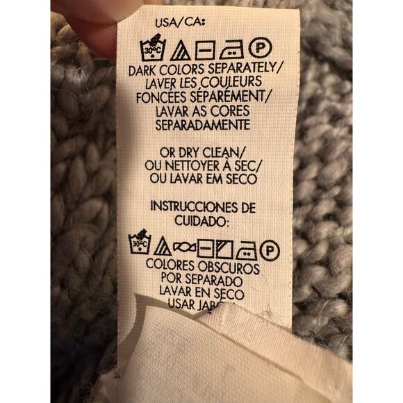 2010s Calvin Klein Chunky Knit Wool Blend Off-Shoulder Slouchy Cozy Sweater L - Picture 8 of 8